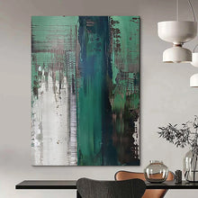 Load image into Gallery viewer, Green Abstract Textures Painting, Ideal for Modern Office &amp; Nature - Inspired Living Room LargeART2021
