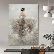 Load image into Gallery viewer, Impressionistic Abstract Ballerina Art, Soft - Toned Floral Painting for Ballet Studio &amp; Romantic Bedroom LargeART2208
