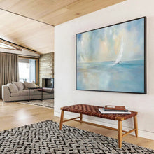 Load image into Gallery viewer, Serene Sailboat At Sea Abstract Painting On Canvas DKH436
