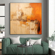 Load image into Gallery viewer, Orange - Beige Abstract Art for Sunlit Breakfast Nook &amp; Creative Studio LargeART0850

