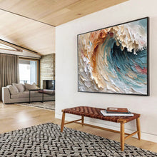 Load image into Gallery viewer, Colorful Wave Textured Abstract Painting on Canvas - “Ocean Energy” DKH676
