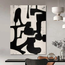 Load image into Gallery viewer, Black and White Abstract Shapes Acrylic Art, Suited for Gallery Wall &amp; Study LargeART1036

