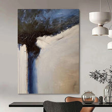 Load image into Gallery viewer, “Blue &amp; White Textured Abstraction” - Expressive Abstract Art on Canvas DKH1499
