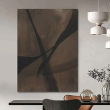Load image into Gallery viewer, “Intertwined Dark Forms” - Brown, Black Abstract Art on Canvas DKH1159
