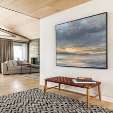 Load image into Gallery viewer, Dramatic Sunset Over the Sea Abstract acrylic painting DLZ023
