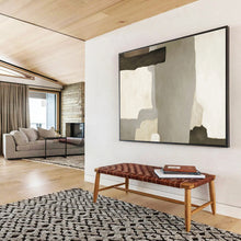 Load image into Gallery viewer, Neutral - Toned Geometric Abstract Painting on Canvas - “Quiet Order” DKH607
