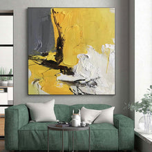 Load image into Gallery viewer, Oversized Yellow - Gray Abstract Contrast Acrylic for Modern Office LargeART0295
