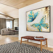 Load image into Gallery viewer, Abstract Butterfly Painting on Canvas - “Gilded Wings” DKH734
