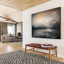 Load image into Gallery viewer, Moody Seascape Painting on Canvas - “Atmospheric Ocean” DKH769
