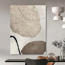 Load image into Gallery viewer, “Textured Stone - Like Abstraction” - Beige, Brown Abstract Art on Canvas DKH1121
