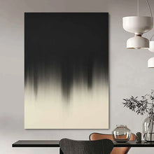 Load image into Gallery viewer, Large - Format Hand - painted Black &amp; White Gradient Drip Art for Dramatic Hallways LargeART0156
