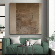 Load image into Gallery viewer, Large - Format Textured Brown - Beige Abstract Art for Rustic Home Office &amp; Cozy Library LargeART0520
