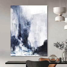 Load image into Gallery viewer, Blue - Gray Abstract Cityscape Abstract Canvas Painting, Ideal for Urban Apartment Living Room &amp; Modern Hotel Suite LargeART1132
