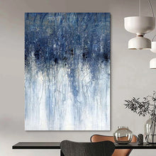Load image into Gallery viewer, “Blue Dripping Abstract” - Expressive Abstract Art on Canvas DKH1537
