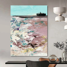 Load image into Gallery viewer, Abstract Coastal Reverie – Turquoise, Pink, Purple, and Green Seaside Abstract DTP198
