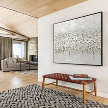 Load image into Gallery viewer, “White Floral Elegance” - Abstract Acrylic with Textured White Flowers, For Dining Room and Bedroom DLZ214
