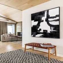 Load image into Gallery viewer, Monochrome Abstract Painting - Perfect for Industrial Loft &amp; Modern Study DKH018
