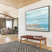 Load image into Gallery viewer, Soft Blue - Green Coastal Abstract Painting On Canvas DKH421
