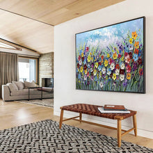 Load image into Gallery viewer, Hand - painted Large - scale Colorful Flower Field Acrylic Art for Cheerful Living Rooms LargeART1795
