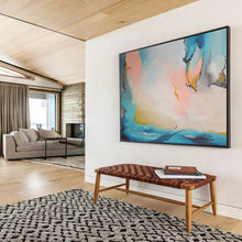 Load image into Gallery viewer, Blue - Pink Abstract Figure Painting - Ideal for Bohemian Bedroom &amp; Art Café DKH021
