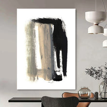 Load image into Gallery viewer, “Black &amp; Gray Strokes” - Bold black and gray brushstrokes on white DTP157
