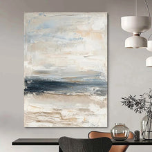 Load image into Gallery viewer, “Soft Horizon” Soft beige, gray, and blue, textured layers. DTP298
