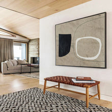 Load image into Gallery viewer, Hand - painted Extensive Minimalist Black and White Shapes Acrylic Art for Artistic Living Spaces LargeART1789
