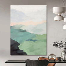 Load image into Gallery viewer, “Pastel Mountain Landscape” - Soft - Toned Nature Art on Canvas DKH1445
