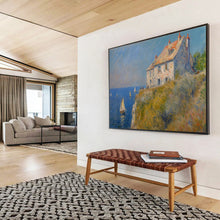 Load image into Gallery viewer, Coastal Cliffside Abstract Painting for Beach House &amp; Seaside Café DKH222
