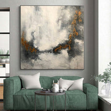 Load image into Gallery viewer, Massive Gray Abstract with Gold Acrylic for Industrial - Style Café &amp; Luxury Penthouse LargeART0360
