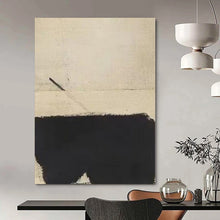 Load image into Gallery viewer, Minimalist Beige - Black Abstract 2 Canvas Painting, Suited for Modern Studio &amp; Art - Inspired Bedroom LargeART1166
