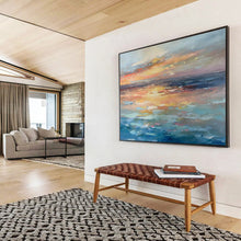 Load image into Gallery viewer, Dreamy Sunset Sea Abstract Painting for Coastal Cottage &amp; Relaxing Balcony DKH119
