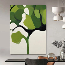 Load image into Gallery viewer, Modern Botanical Abstract Art, Bold Green &amp; White Plant Design for Contemporary Office &amp; Scandinavian - Style Nursery LargeART2254
