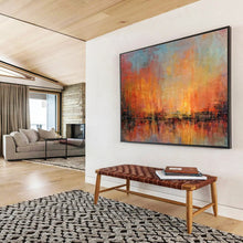 Load image into Gallery viewer, Warm - Toned Abstract Sunset Painting On Canvas DKH386
