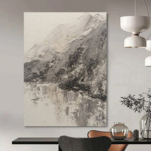 Load image into Gallery viewer, Monochrome Mountain Landscape Abstract Canvas Painting, Great for Serene Study &amp; Nature - Inspired Living Room LargeART1200
