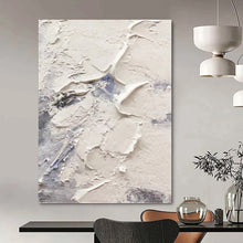 Load image into Gallery viewer, “Minimalist Textured White and Grey Abstract” - White, Grey Abstract Art on Canvas DKH1258
