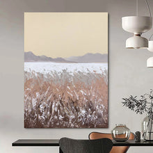 Load image into Gallery viewer, Beige &amp; Brown Textured Landscape Painting, Perfect for Rustic Living Room &amp; Cozy Reading Nook LargeART2090
