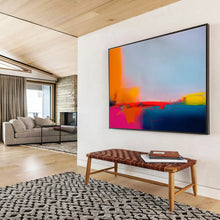 Load image into Gallery viewer, Neon - Hued Minimalist Abstract Canvas Painting DKH483
