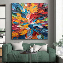 Load image into Gallery viewer, Grand Hand - painted Textured Color Burst Flower Acrylic Art for Eclectic - Style Dining Nooks LargeART0236
