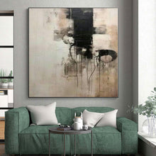 Load image into Gallery viewer, Large - Format Hand - painted Black and White Dripping Abstraction Acrylic Art for Edgy - Style Studios LargeART0251
