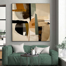 Load image into Gallery viewer, Custom Large Geometric Neutral Abstract - Ideal for Minimalist Office &amp; Contemporary Art Library LargeART0753
