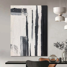 Load image into Gallery viewer, “Vertical Strokes” – Tall black, gray strokes on white, varied textures DTP367
