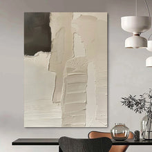 Load image into Gallery viewer, “Layered Neutral Abstraction” - Beige, Black Abstract Art on Canvas DKH1162

