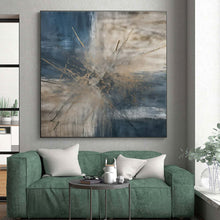Load image into Gallery viewer, Explosive Blue - Beige Acrylic for Office Reception &amp; Art Gallery LargeART0825
