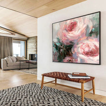 Load image into Gallery viewer, Soft - Toned Floral Abstract Painting on Canvas - “Gentle Blooms” DKH724
