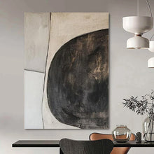 Load image into Gallery viewer, Earthy Tones Geometric Forms Abstract Canvas Painting, Suited for Minimalist Gallery &amp; Natural - Inspired Office LargeART1110

