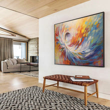 Load image into Gallery viewer, Swirl Abstract “Rainbow Vortex” Painting on Canvas, Dynamic Color Art DKH870
