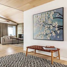 Load image into Gallery viewer, Cherry Blossom “Delicate Blooms” Painting on Canvas, Elegant Floral Art DKH887
