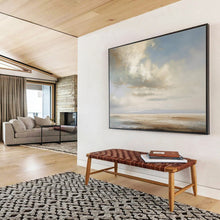 Load image into Gallery viewer, Soft Sky and Sea Abstract Painting On Canvas for Coastal Bedroom &amp; Yoga Studio DKH334
