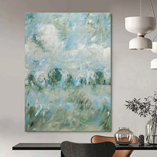Load image into Gallery viewer, Blue &amp; Green Abstract Landscape Painting, Suited for Coastal Home &amp; Nature - Lover’s Office LargeART1439
